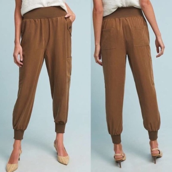 Anthropologie Pants - Anthropologie Maeve Cicerone Joggers Pants XS High Rise Cargo Brown Pull On